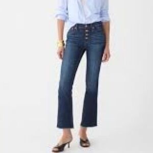 J. Crew Billie Demi Boot Cut Crop Exposed Button Fly Jeans